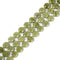Natural Green Jade Hexagram Cutting Faceted Coin Beads Size 12mm 15.5'' Strand