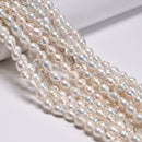 Natural White Fresh Water Pearl Baroque Beads Size 8-9x9-10mm 15.5'' Strand