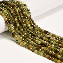 Natural Green Garnet Faceted Round Beads Size 5mm 15" Strand