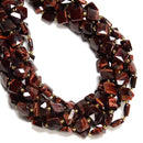 Natural Red Tiger Eye Faceted Flat Square Shape Beads Size 10mm 15.5" Strand