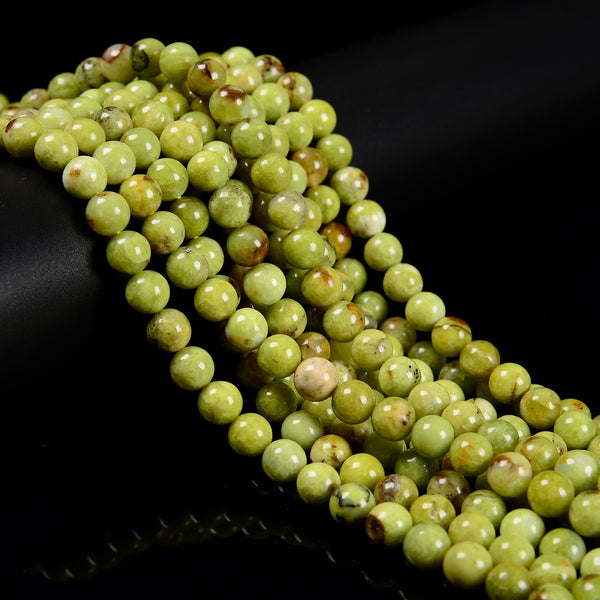Natural Grade AAA Green Opal Smooth Round Beads Size 8mm 10mm 15.5'' Strand