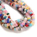 Mixed Gemstone Smooth Rondelle Beads Size 5x8mm 15.5'' Strand