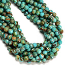 Natural Multi-color Turquoise Faceted Round Beads Size 8mm 15.5" Strand