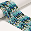 Multicolor Gemstone Smooth Rondelle Beads Size 2x4mm 15.5'' Strand