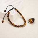 Yellow Tiger Eye Round Heart Perfume Bottle Adjustable Bracelet 6mm 7.5'' Length