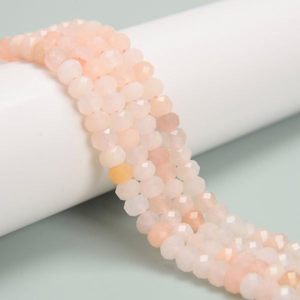 Natural Pink Aventurine Faceted Rondelle Beads Size 4x6mm 5x8mm 15.5'' Strand