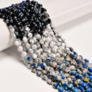 03-Gradient Multi-color Gemstone Faceted Coin Beads Size 6mm 15.5" Strand