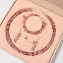 Strawberry Quartz Chips Beads Size 5-8mm Jewelry Set Bracelet Earrings Necklace