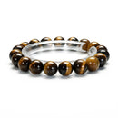 Yellow Tiger's Eye Bracelet Smooth Round Size 8mm 10mm 7.5" Length