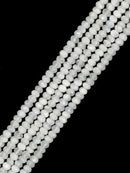 Natural White Rainbow Moonstone Faceted Rondelle Beads 4x6mm 5x8mm 15.5" Strand