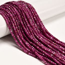 Natural Ruby Faceted Cube Beads Size 3mm 15.5'' Strand