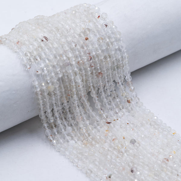 Natural Clear Quartz Faceted Round Beads Size 4.5mm 15.5'' Strand