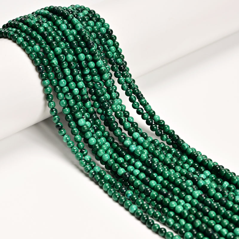 Natural Malachite Smooth Round Beads Size 2mm 3mm 15.5" Strand