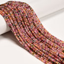 Natural Multi-color Tourmaline Faceted Rondelle Beads Size 1.5x3mm 15.5" Strand