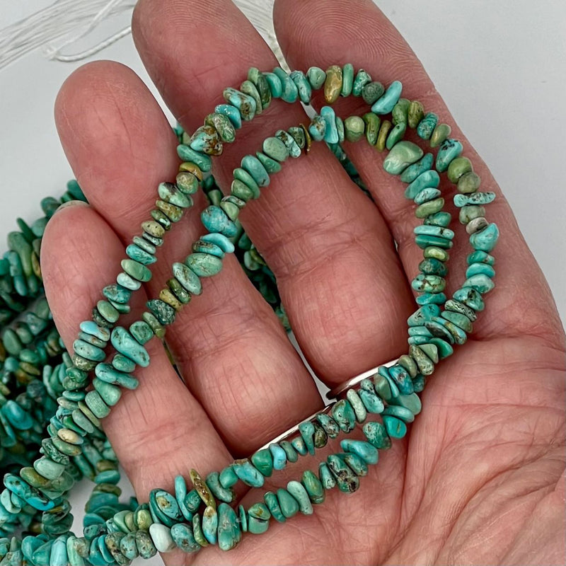 Natural Blue Green Turquoise Nugget Chips Beads Size 5-6mm 15.5'' Strand
