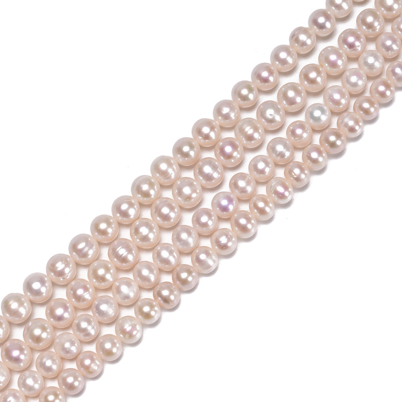 Grade A White Fresh Water Pearl Round Beads Size 8-9mm 9-10mm 15.5'' Strand