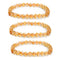 Natural Citrine Smooth Round Beaded Bracelet Size 6mm 7.5'' Length 3 PCS/Set