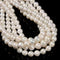 White Fresh Water Edison Pearl Round Beads Size 9-10mm 10-12mm 15.5'' Strand