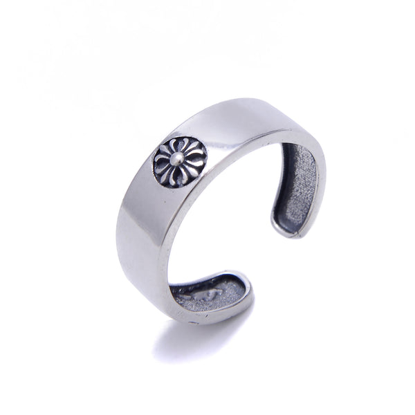925 Sterling Silver Vintage Marcasite Daisy Flower Adjustable Ring Price For 1PC