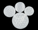 Natural Selenite Crystal Round Charging Plate Flower of Life 3''-5.5" Inches