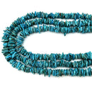 Grade AA Natural Dark Blue Turquoise Chips Beads Size 9-10mm 15.5'' Strand