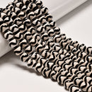 Black & White Wavy Tibetan Agate Smooth Round Beads Size 10mm 15.5" Strand