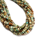 Natural Multi Color Turquoise Smooth Rondelle Beads Size 4x6mm 5x8mm 15.5"Strand