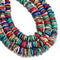 Multi Color Magnesite Turquoise Graduated Slice Discs Beads 10-17mm 15.5" Strand