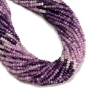 Natural Gradient Lepidolite Faceted Rondelle Beads Size 3x4mm 15.5" Strand
