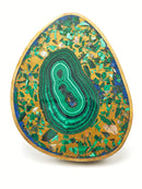 Natural Malachite & Lapis Lazuli Coasters Irregular Charging Plate 2.75"x3.5"