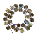 Natural Labradorite Faceted Trapezoid Shape Beads 10x12mm-12x15mm 15.5'' Strand