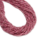 Natural Pink Tourmaline Faceted Cube Beads Size 2.5mm 15.5'' Strand