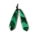 Natural Malachite Pendant Earrings Arrow Shape Size 11x44mm Sold Per Pair