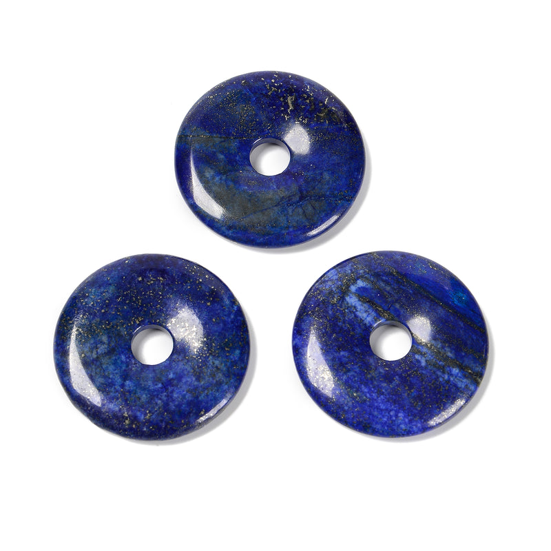 Lapis Donut Circle Pendant Size 40mm Sold by Piece