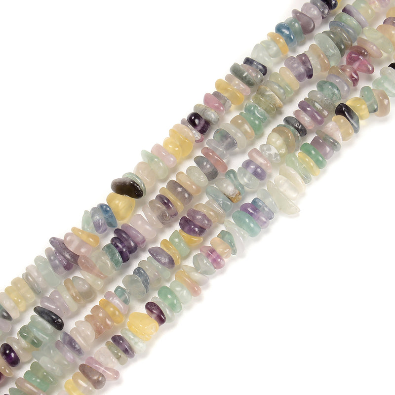Natural Fluorite Pebble Nugget Chips Beads Size 3-4mm x 8-10mm 15.5'' Strand