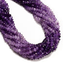 Gradient Natural Amethyst Faceted Rondelle Beads Size 4x6mm 15.3" Strand