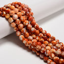 Orange Dream Fire Agate Smooth Round Beads Size 10mm 15.5'' Strand