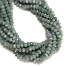 Natural Jadeite Jade Faceted Rondelle Beads Size 6x8mm 15.5" Strand