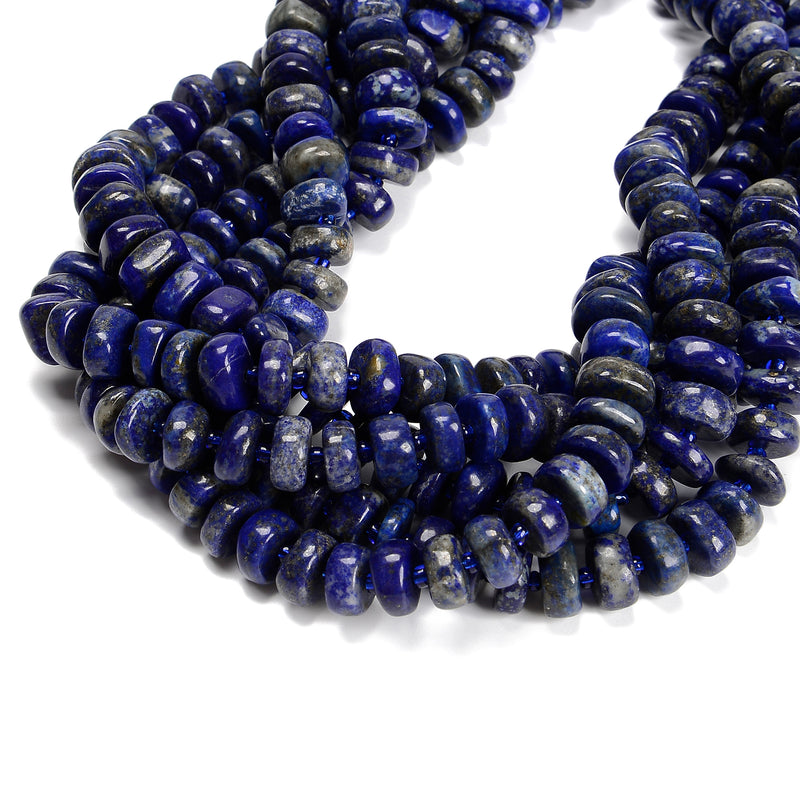 Natural Lapis Rondelle Wheel Discs Beads Size 4-6mm x 10-13mm 15.5'' Strand