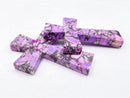 Composite Purple Color Turquoise Cross Pendant Size 58x85mm Sold by Piece