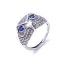 925 Sterling Silver Vintage Marcasite Owl Adjustable Ring for Men Price For 1PC