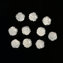 Iridescent White MOP Shell Carved Rose Flower Shape Beads 10mm 10 Pcs Per Bag