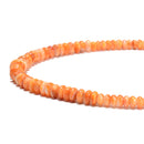 Graduated Light Orange Spiny Oyster Smooth Rondelle Beads 2-5x4-8mm 16" Strand