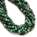 Natural Emerald Smooth Round Beads Size 7mm 15.5" Strand