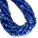 Spot Blue Color Dyed Jade Smooth Rondelle Beads Size 5x8mm 15.5" Strand