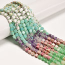 15 Multi-color Gemstone Smooth Cube Shape Beads Size 4mm 15" Strand