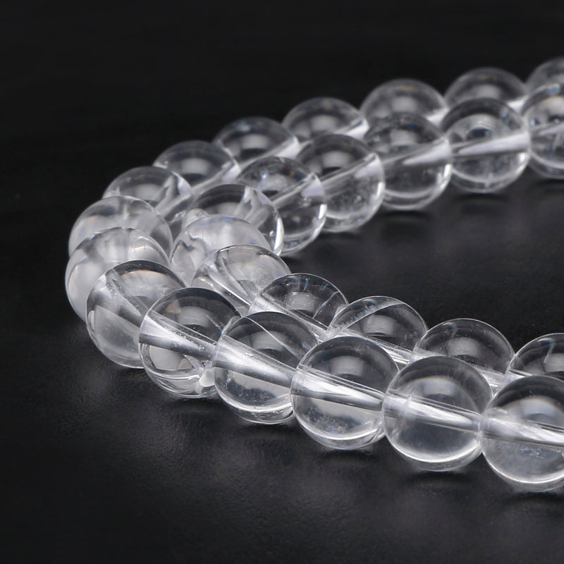 Clear Quartz Smooth Round Beads Size 4mm 6mm 8mm 10mm 12mm 14mm 15.5" Strand