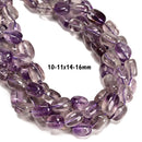 Natural Light Amethyst Pebble Nugget Beads 9-10x11-13mm 10-11x14-16mm 15.5" Strd