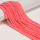 Pink Bamboo Coral Faceted Round Beads Size 2mm 3mm 4mm 15.5'' Strand
