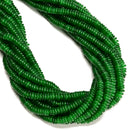 Green Dyed Jade Smooth Rondelle Beads Size 2x6mm 15.5'' Strand